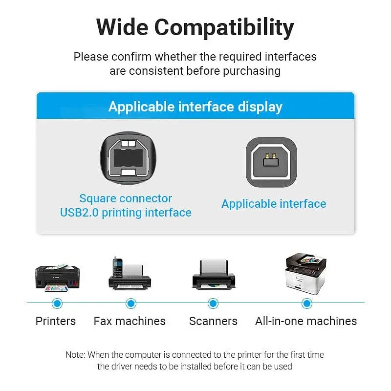 Кабель USB 2.0 AM-BM, 1.5 м, 480Mbps Printer PVC чорний Vention - фото 6