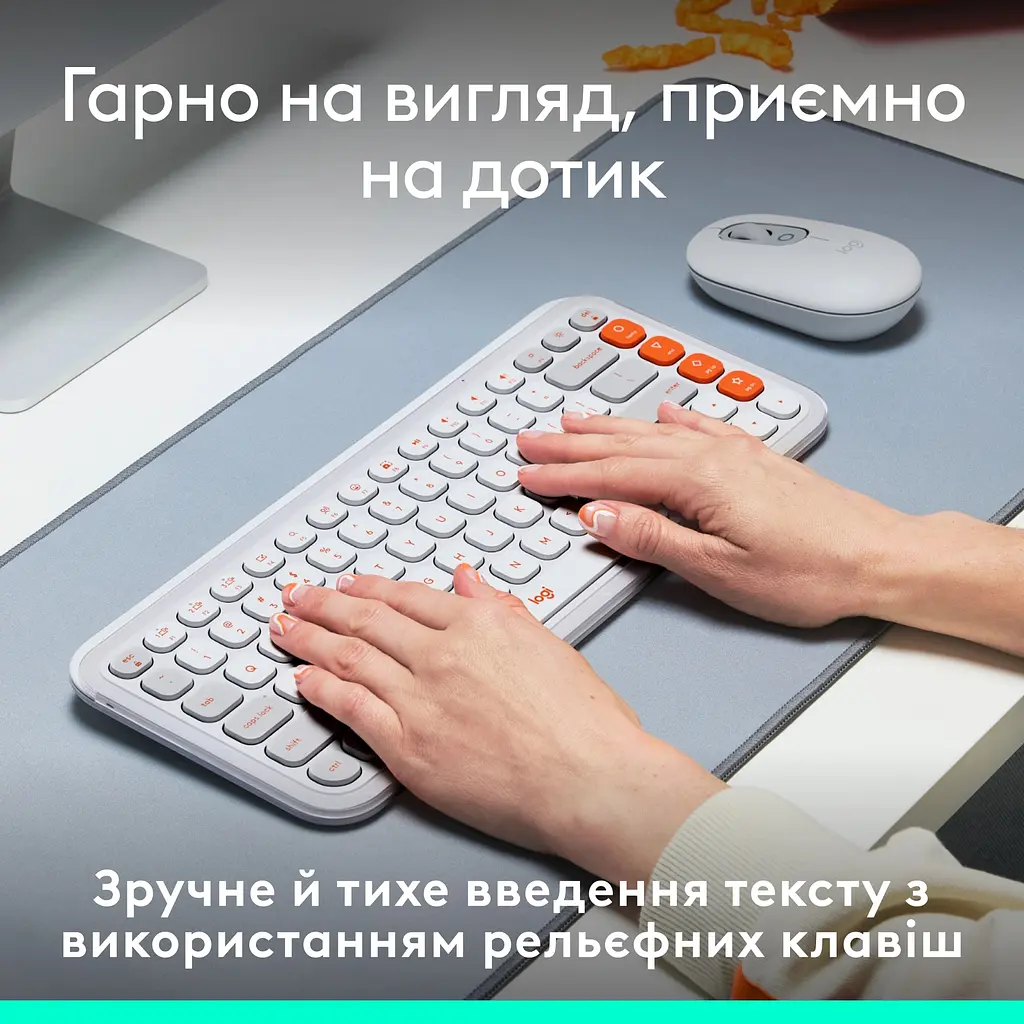 Клавiатура бездротова Logitech Pop Icon Keys Off White (920-013072) - фото 4