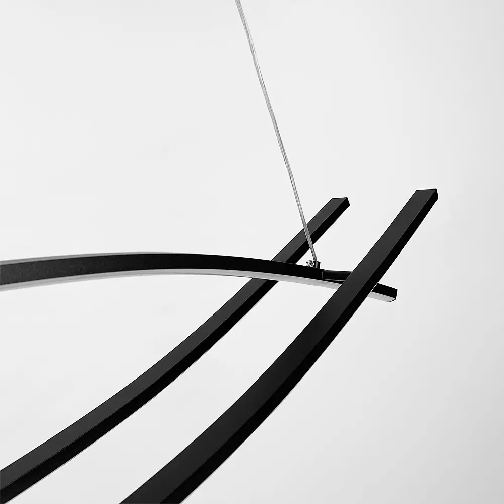 Люстра современная черная в двух размерах Line.F Длина 100 см - фото 15