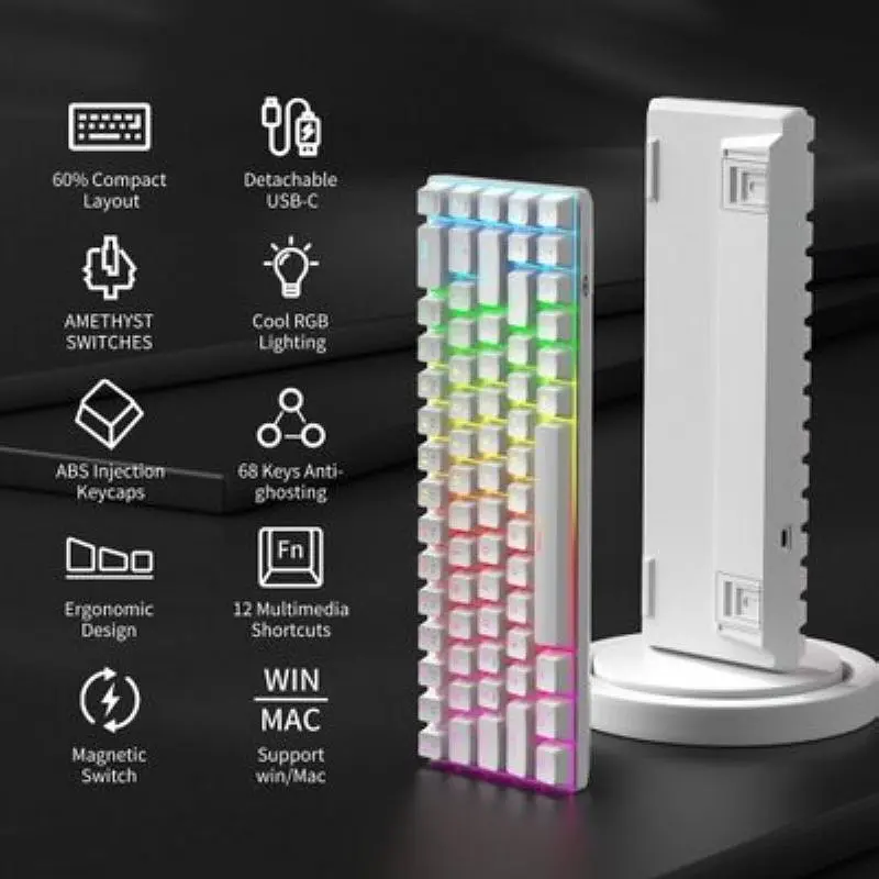 Клавіатура MageGee MK-BOX RGB Magnetic Amethyst Switch (6971969728646-UA) Black - фото 8