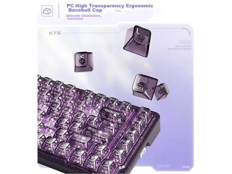 Клавіатура Thunderobot K75 TKL Violet Mist Moon Purple (6932066305550) - фото 6