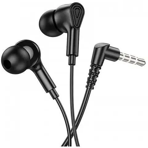 Навушники Hoco Ingenious universal earphones with microphone M102 90 градусів штекер білі - фото 5