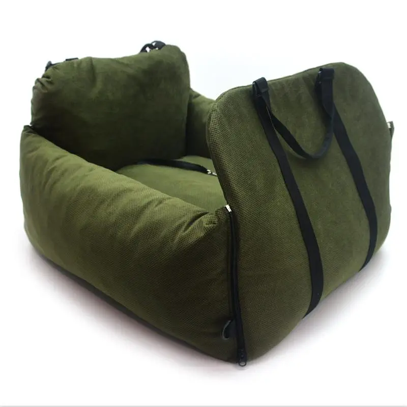 Автокрісло сумка-переноска лежак Zoo-hunt Бліць для котів та малих порід собак 50х60х42 см зелений - фото 6