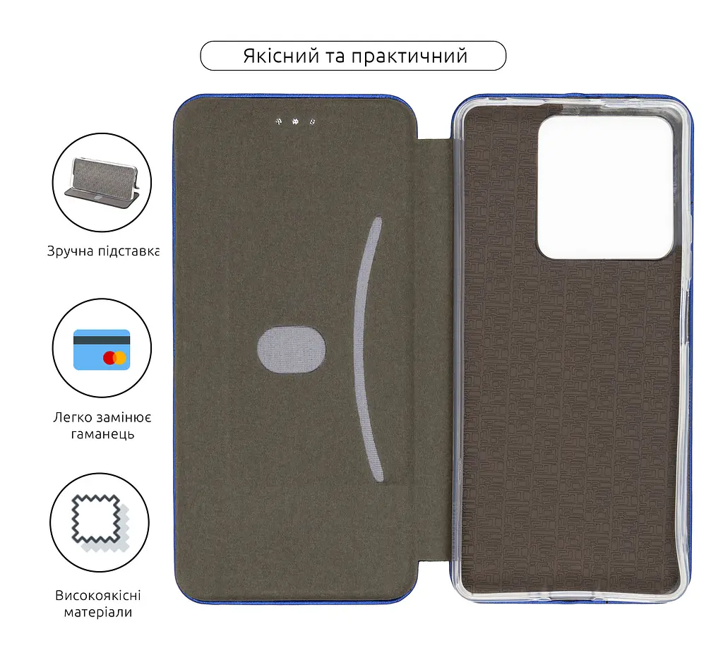 Чехол-книжка для Xiaomi Redmi Note 13 5G, G-Case, синий, кожаный чехол-книжка из экокожи (PU) и TPU, с магнитом, с подставкой и вместительным кардхолдером, противоударный, защита всего корпуса, ArmorStandart (ARM71885) - фото 3