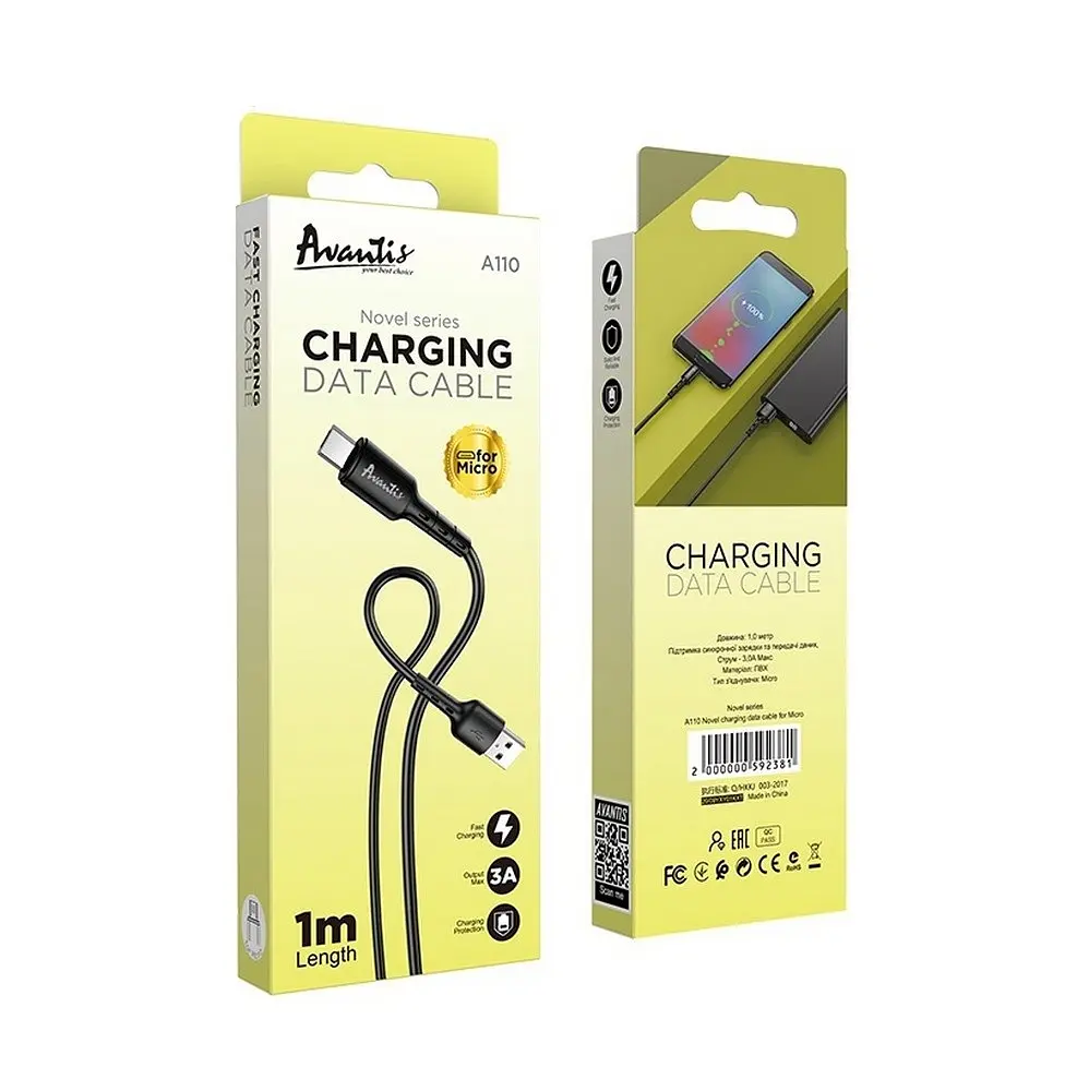 Кабель Avantis A110 Novel USB – Micro- білий - фото 4