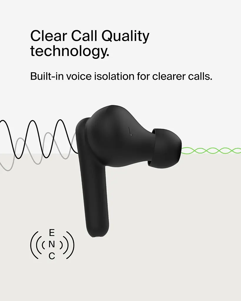 Наушники TWS Belkin Soundform Rhythm True Wireless черный (AUC012BTBK) - фото 4
