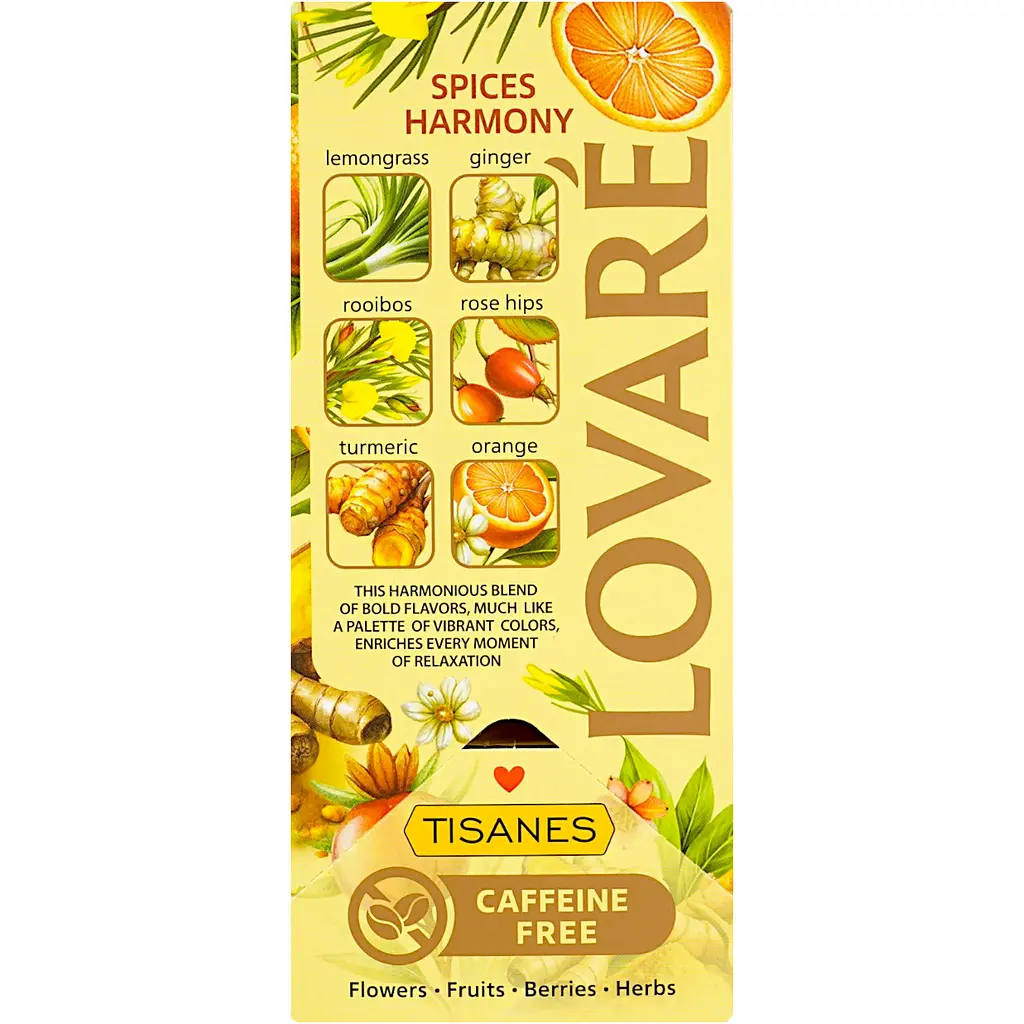Чай Lovare Tisanes Spices Harmony бленд трав’яного чаю зі спеціями та плодами 43.2 г (24 шт. х 1.8 г) - фото 5