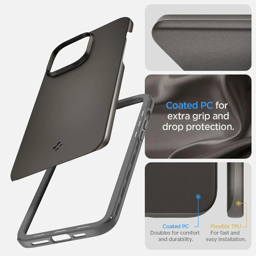 Чохол тонкий Spigen Thin Fit ACS04767 для iPhone 14 Pro Max (6.7") Gunmetal - фото 3