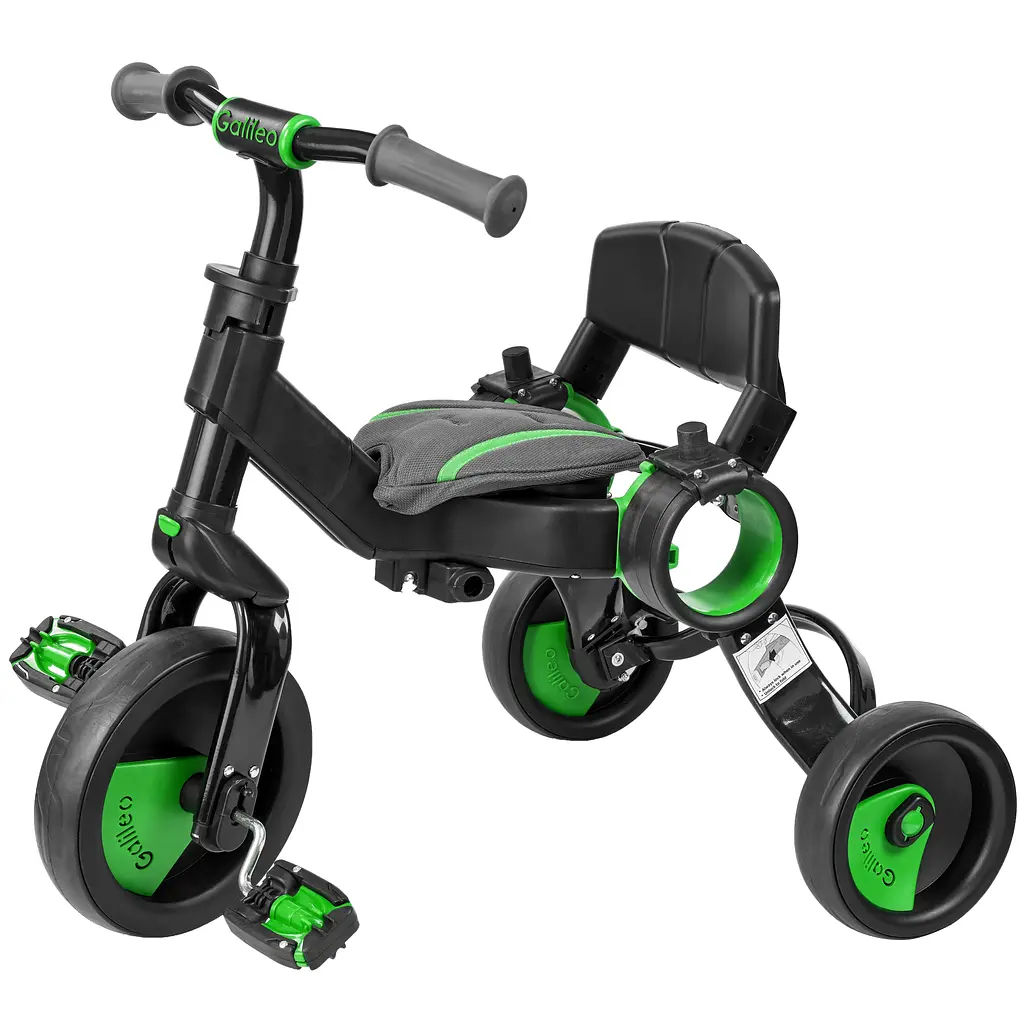 Трехколесный велосипед Galileo Strollcycle Black зеленый (GB-1002-G) - фото 4