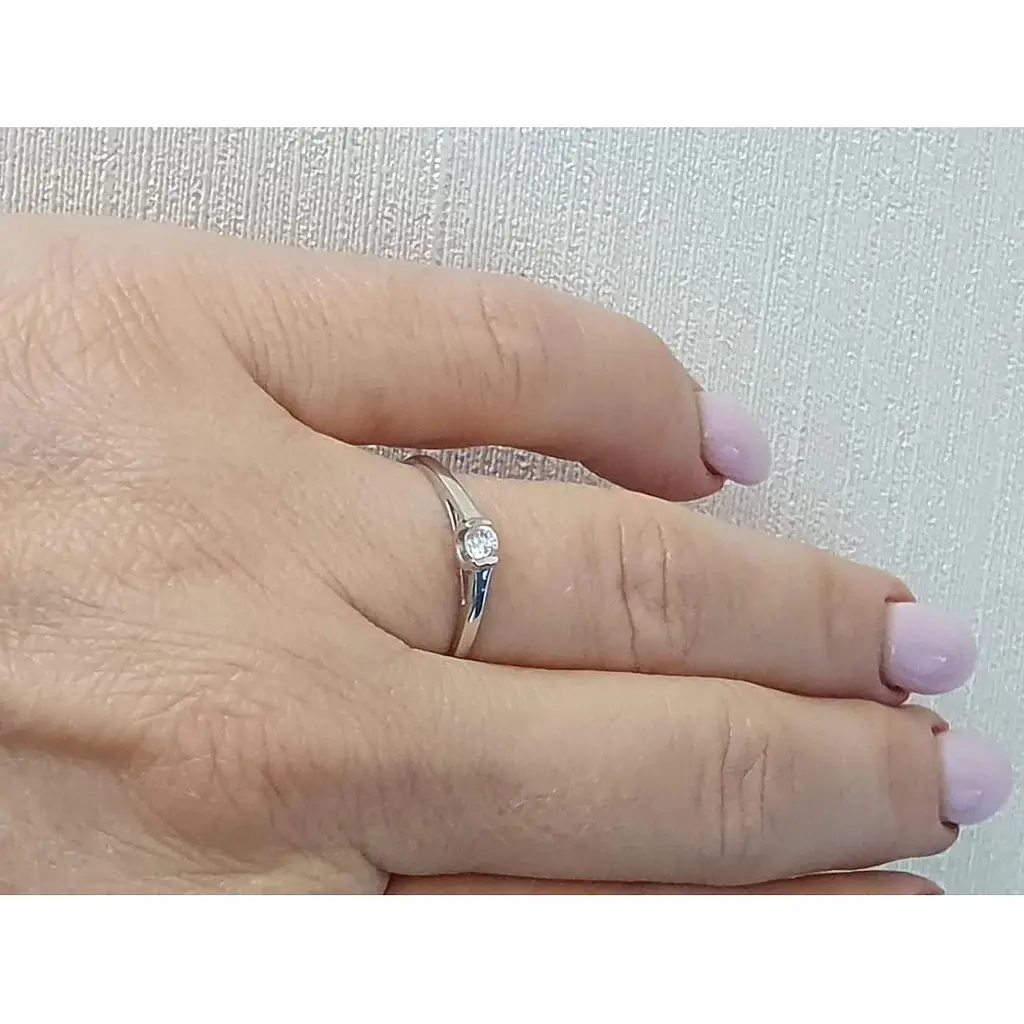 Срібне кільце Qvaliz з фіанітами. 90100622 17,5 - фото 4