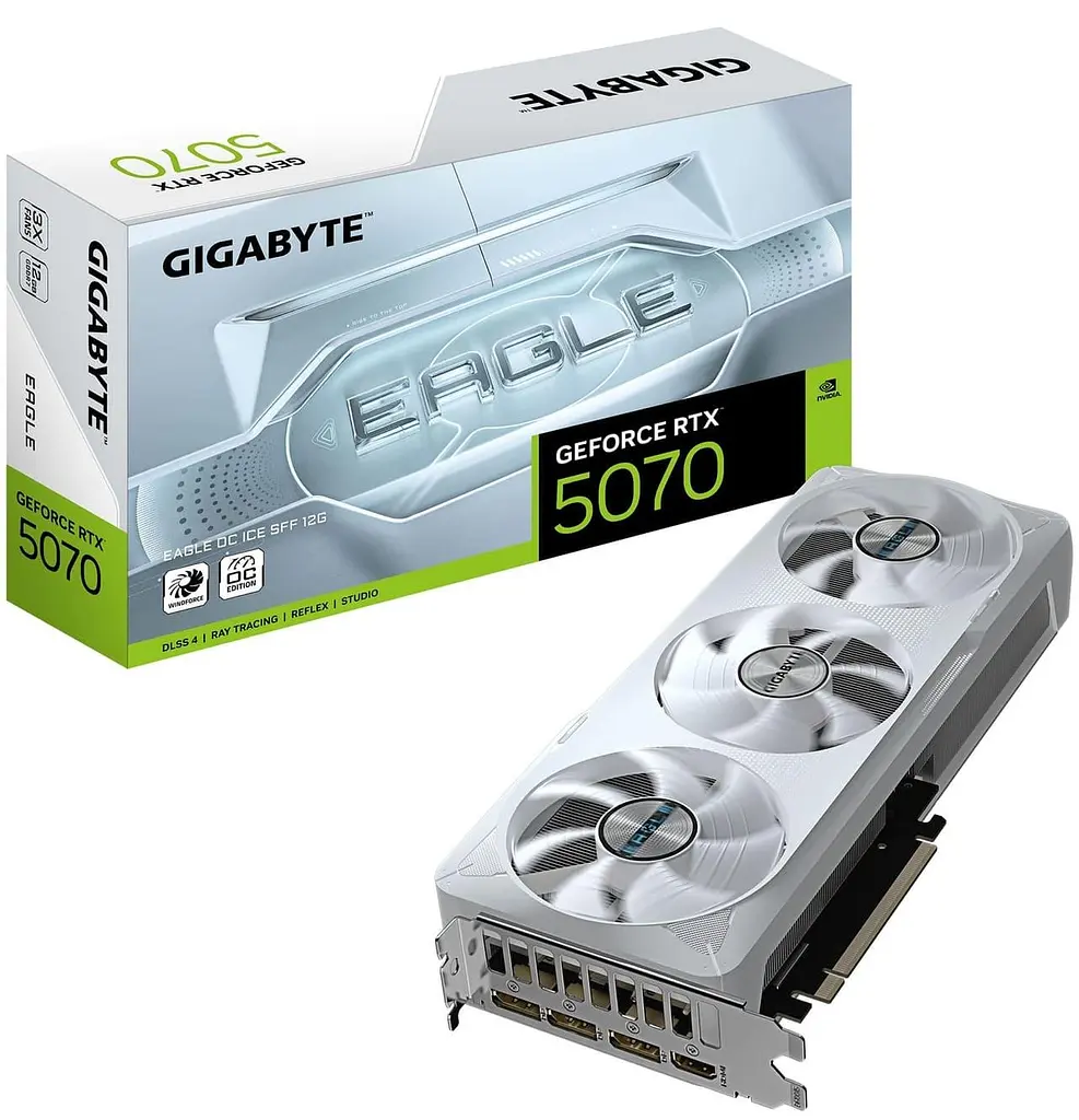 Відеокарта GIGABYTE RTX 5070 12GB EAGLE OC ICE SFF (GV-N5070EAGLEOC ICE-12GD) (GDDR7, 192 bit, PCI-E v5.0 x16) - фото 10