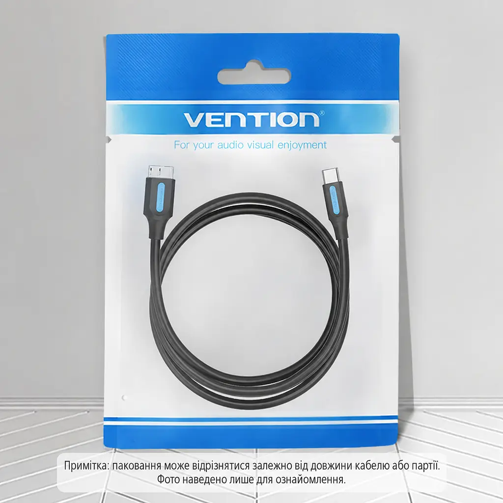 Кабель Vention CQABF USB-C - Micro-B USB 3.0 1 м чорний (CQABF) - фото 9
