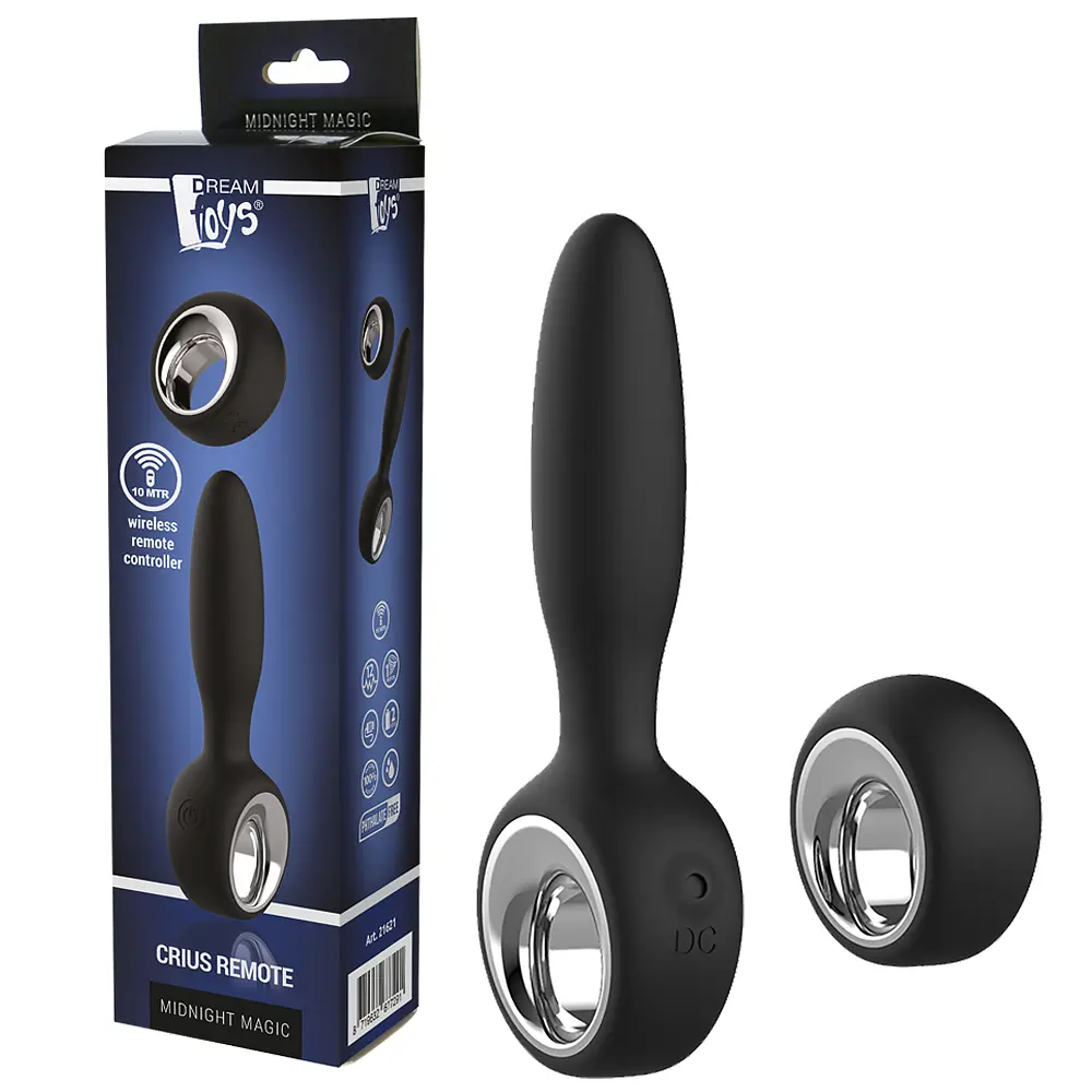 Анальна пробка Dream Toys Crius Remote Plug 15 см (чорний) - фото 3