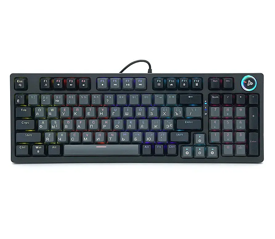 Клавіатура механічна ігрова з підсвіткою Fantech ATOM96 AMK-890 Blue switch, Eng/Укр/Рус, Black-Grey - фото 2