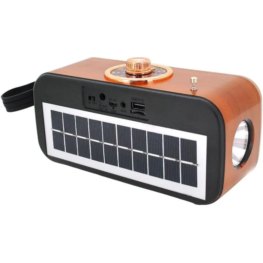 Радиоприемник с фонарем Voltronic NSS270B Wireless speaker, аккумулятор, на солнечных - фото 2