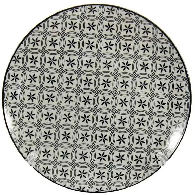 Тарілка INTEROS мілка 200мм №8 "Вуаль dark" 6шт CLW-11