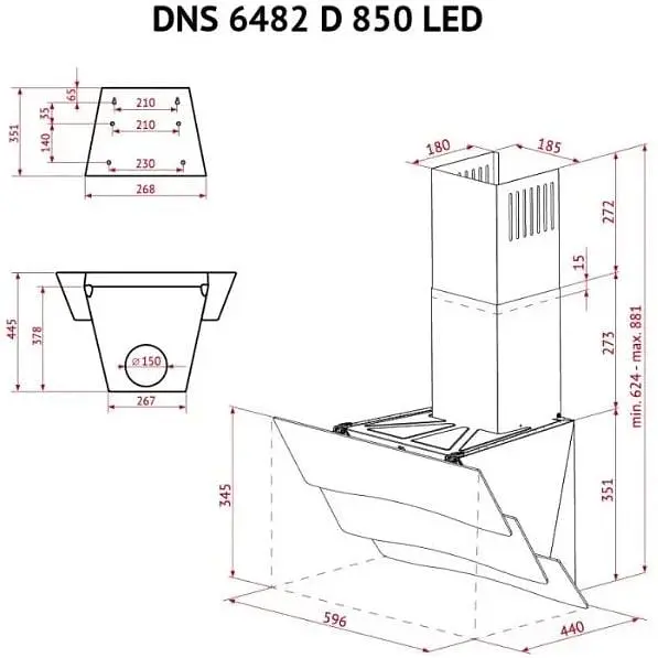 Витяжка Perfelli DNS 6482 D 850 WH LED - фото 11