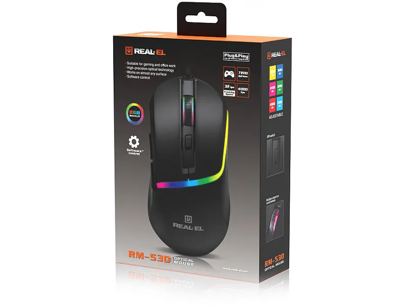 Миша REAL-EL RM-530 Black (EL123200053) - фото 10