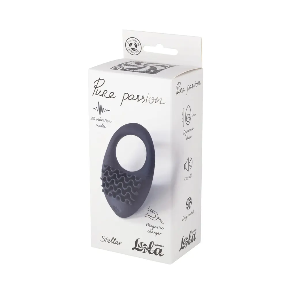 Ерекційне кільце Lola games Pure Passion Stellar 7.5 см чорний - фото 2