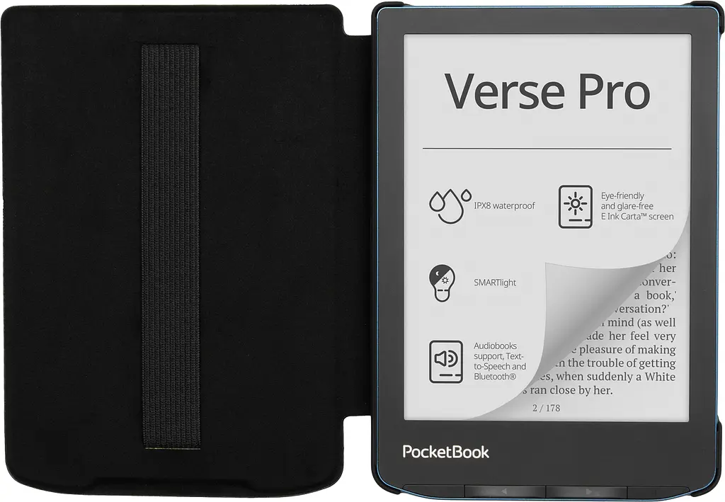 Обкладинка PocketBook 6", Verse(PB619/629/634), Shell Strap cover, чорна - фото 4
