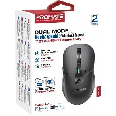 Комп'ютерна мишка Promate Samo Wireless/Bluetooth Black (samo.black) - фото 2