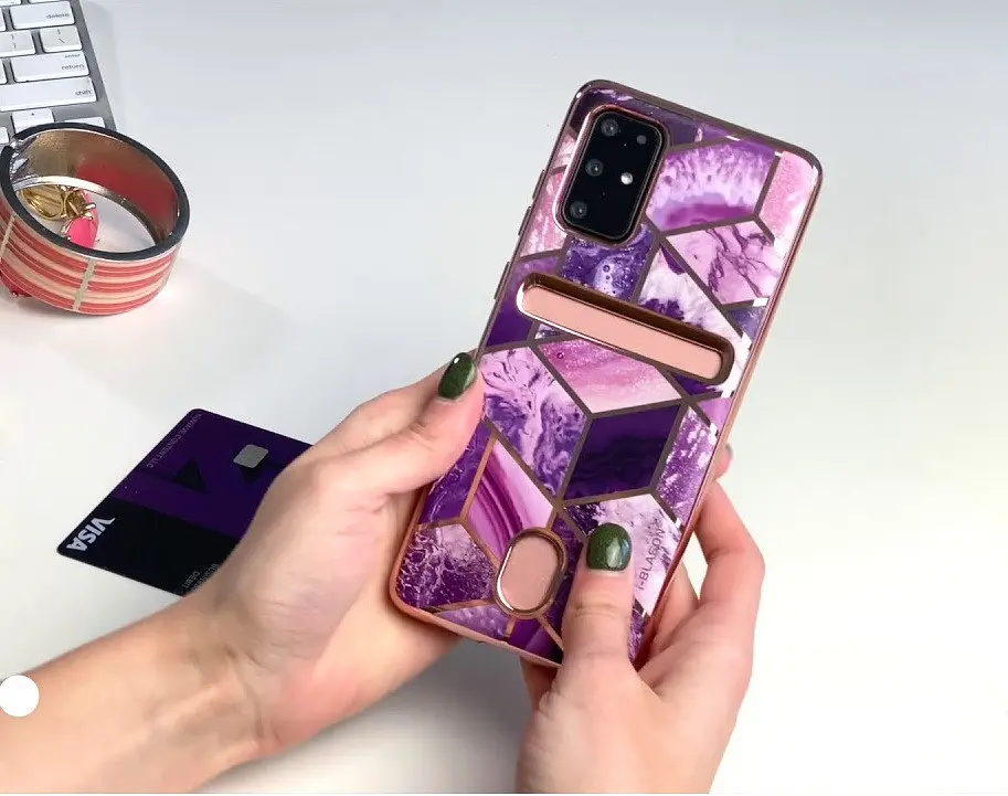 Протиударний чохол із відділенням для карт i-Blason Cosmo для Samsung Galaxy S20 Plus Purple - фото 3