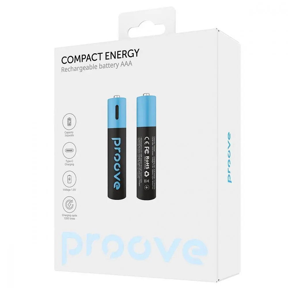 Акумуляторні батарейки Proove Compact Energy AAA 2 pcs black - фото 2