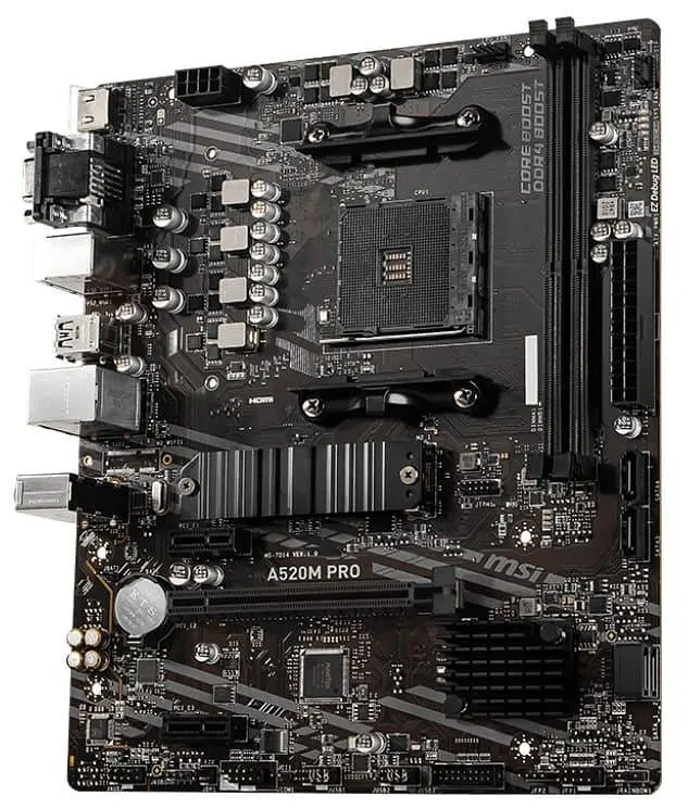 Материнская плата MSI A520M Pro (A520M Pro) (Socket AM4, AMD A520, Micro-ATX) Б/у - фото 2