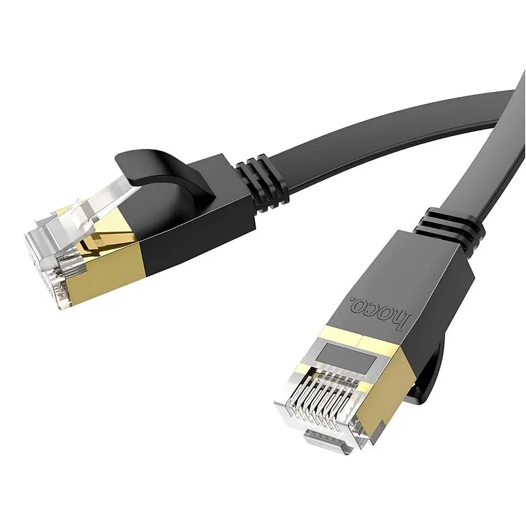 Патч-корд Hoco US07 flat Black 1 м (6931474780683) - фото 2