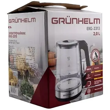 Электрочайник дисковый стеклянный Grunhelm EKG-2313 2л 1800 Вт - фото 9