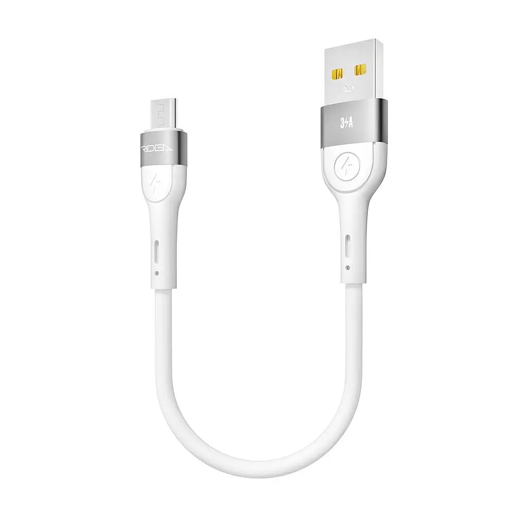 Кабель для зарядки USB Ridea RC-XS51 X-Silicone USB-MicroUSB 60W 20V/3A 0.25m Белый - фото 3
