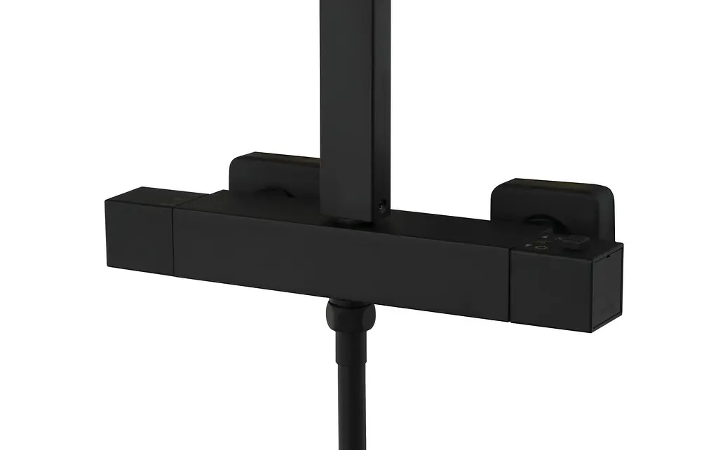 Душевая система Corsan Ango black mat с термотстатом CMN019, Черный матовый - фото 8