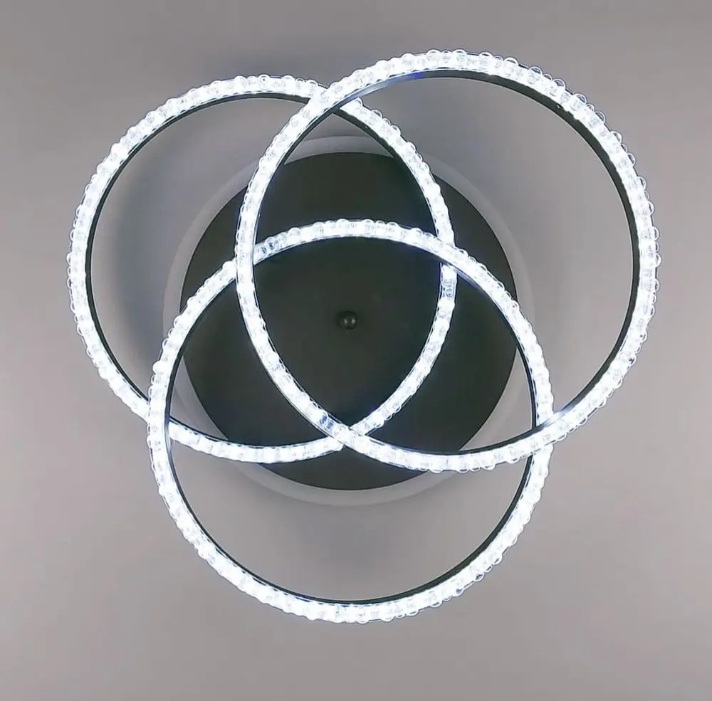 LED люстра на 3 кольца в корпусе coffee с золотистой полоской Line.F A 55063/3C RGB CF+GD - фото 5