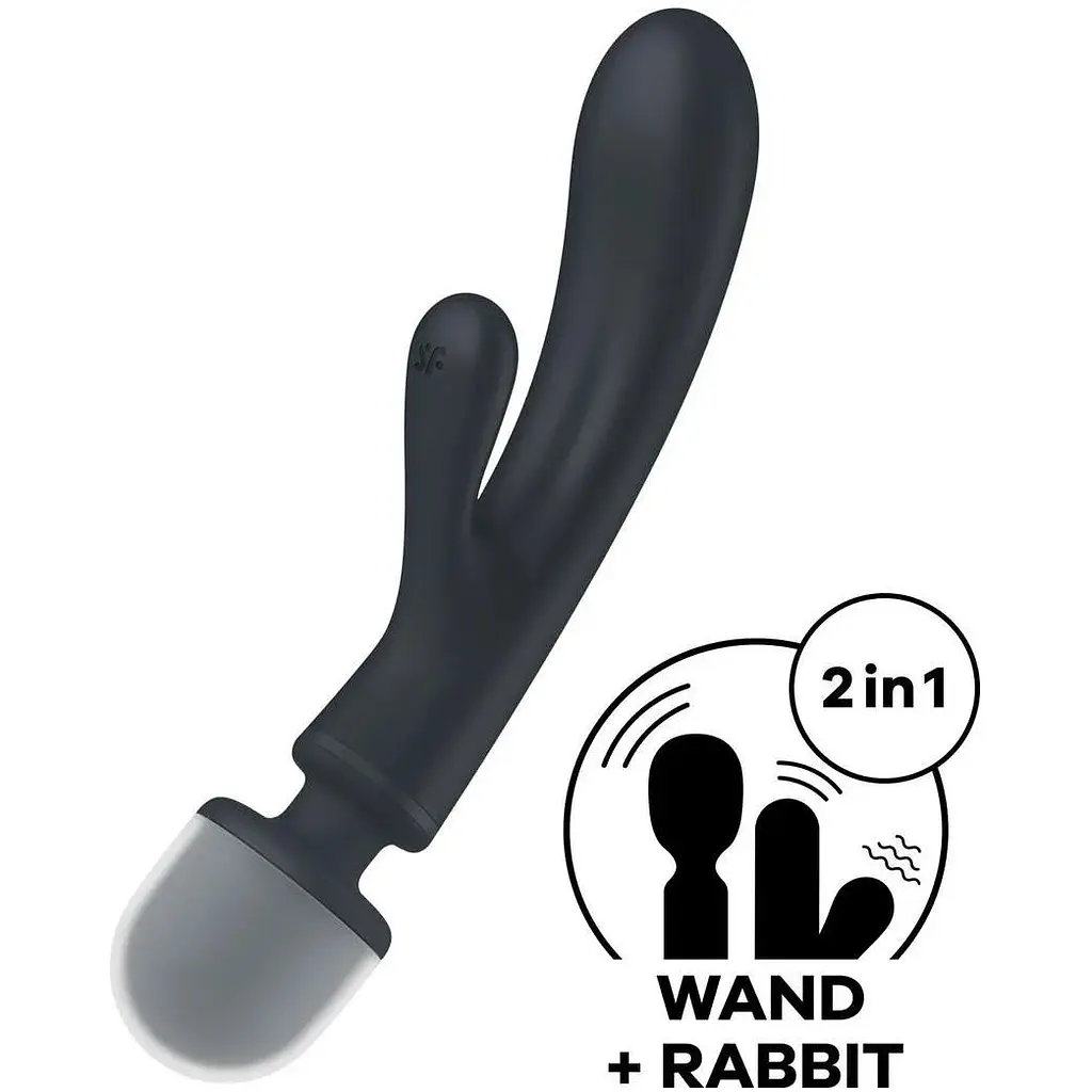 Вибратор Satisfyer Triple Lover для пар и соло три мотора силикон 10 программ серый - фото 3