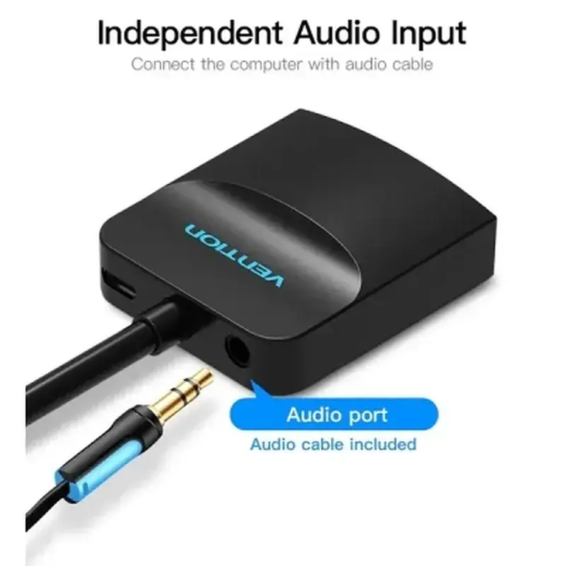 Перехідник VGA 15F to HDMI M 1080P 60Hz 3,5mm Audio 0.15m Vention (ACNBB) - фото 4