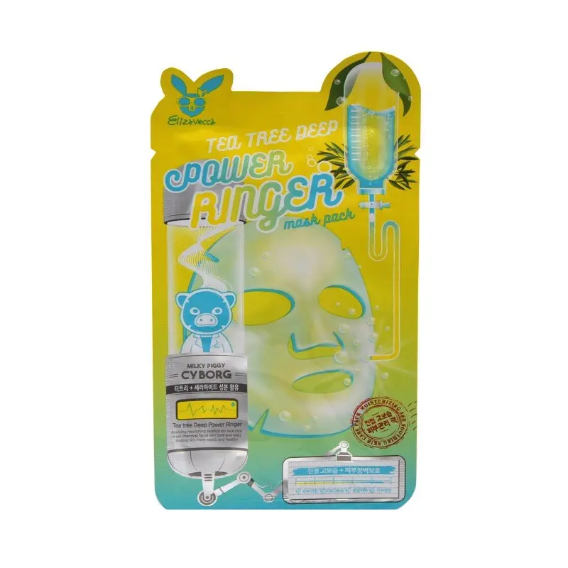 Маска тканинна для обличчя Elizavecca Power Ringer Tea Tree Deep з екстрактом чайного дерева