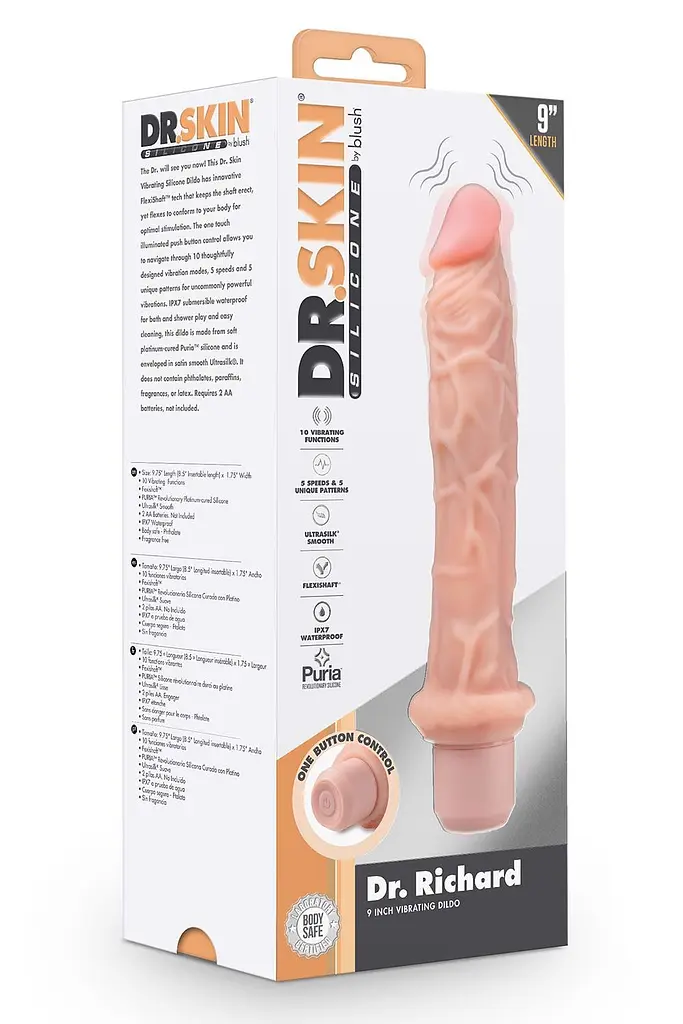 Вибратор Blush Реалистичный Dr. Skin Dr. Richard, 24,7 см - фото 4