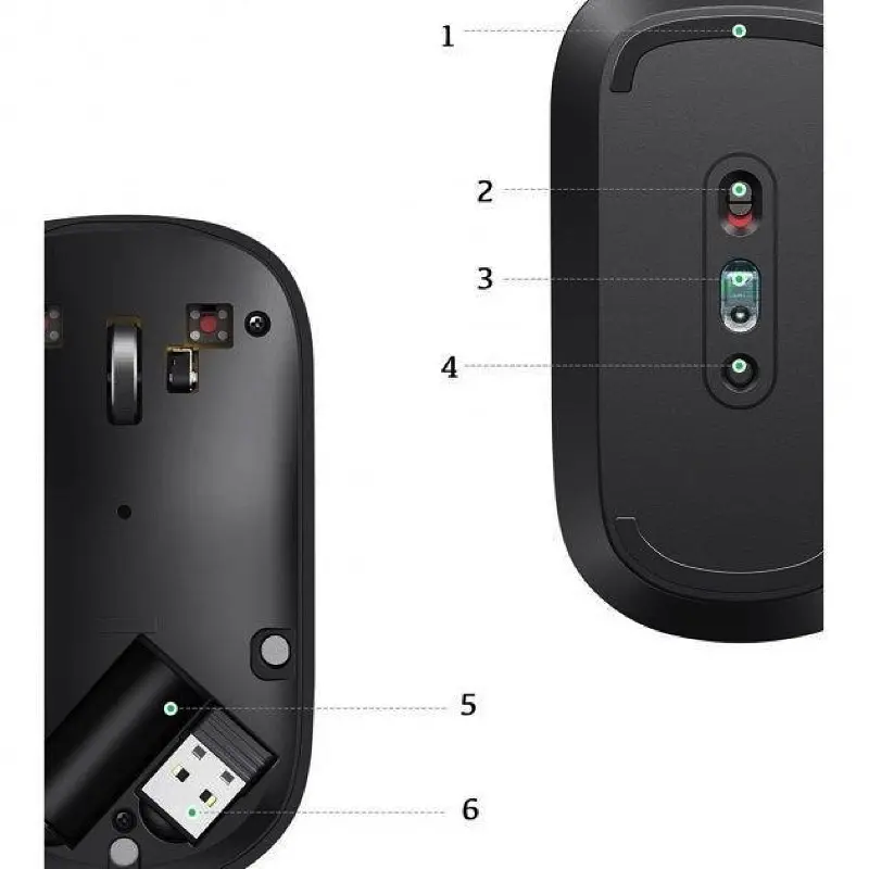 Маніпулятор миша UGREEN MU001 Portable Wireless Mouse (Black) - фото 2