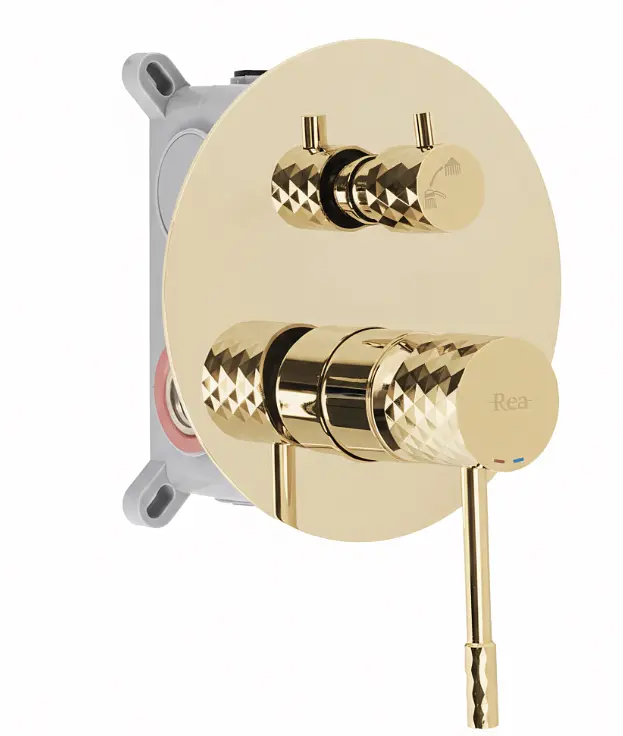 Душова система прихованого монтажу Rea Lungo Diamond + Box gold REA-P6964 - фото 4