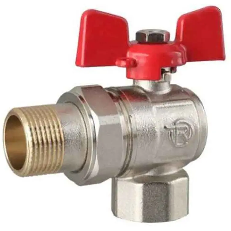 Кран кульовий з американкою Reiger 1/2" кутовий метелик