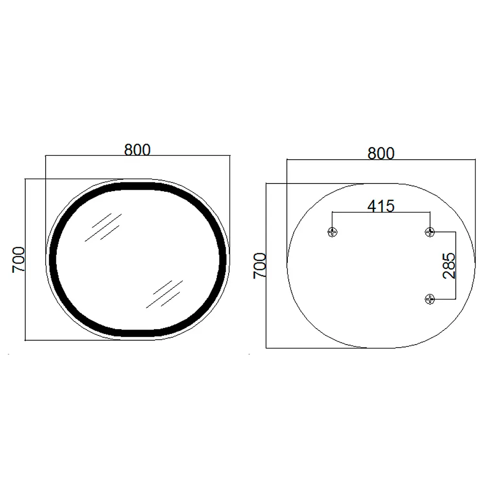 Дзеркало Qtap Gemini 800x700 з LED-підсвічуванням Touch, з антизапотіванням, з димером температури кольору (3000-6500K) Reverse QT2578R8072B - фото 2