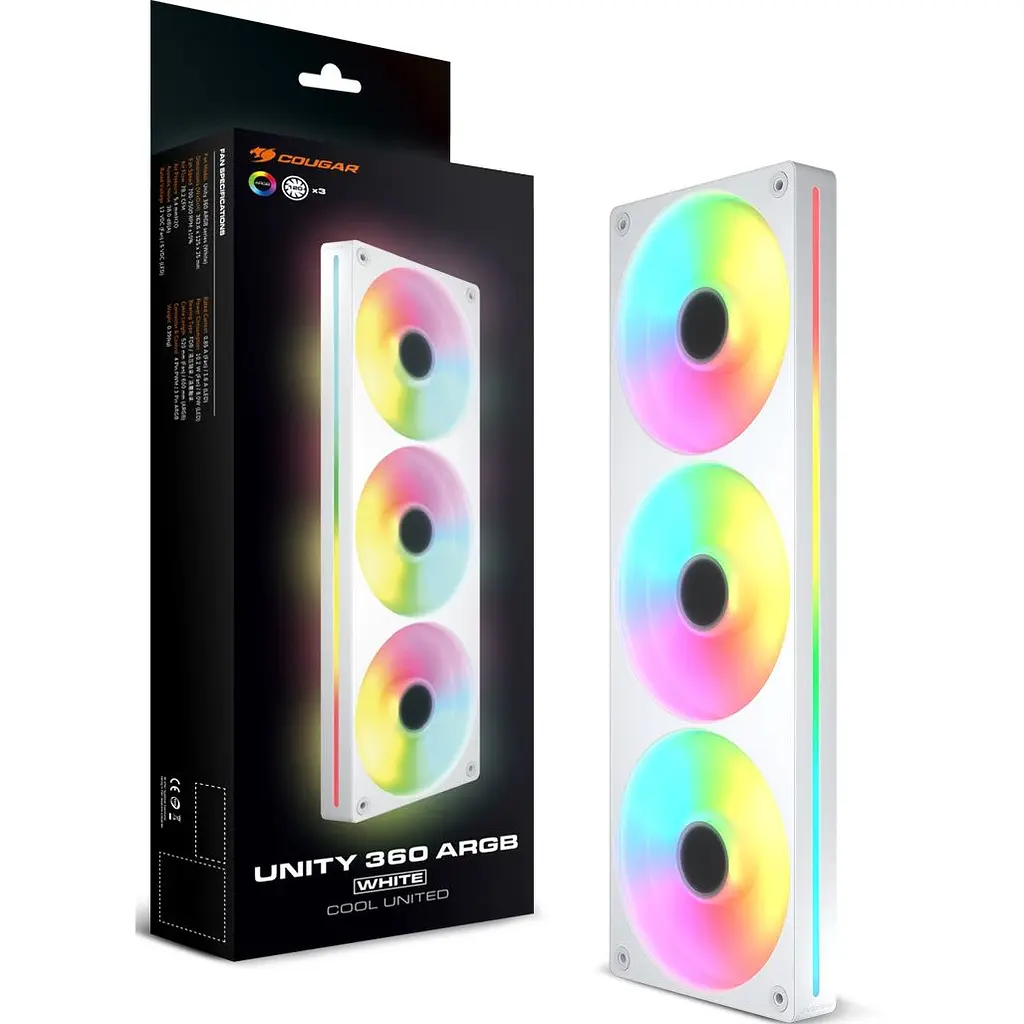 Корпусний вентилятор Cougar Unity 360 Reverse Blade ARGB White (3MUN36RA1.0002) [176244] - фото 5