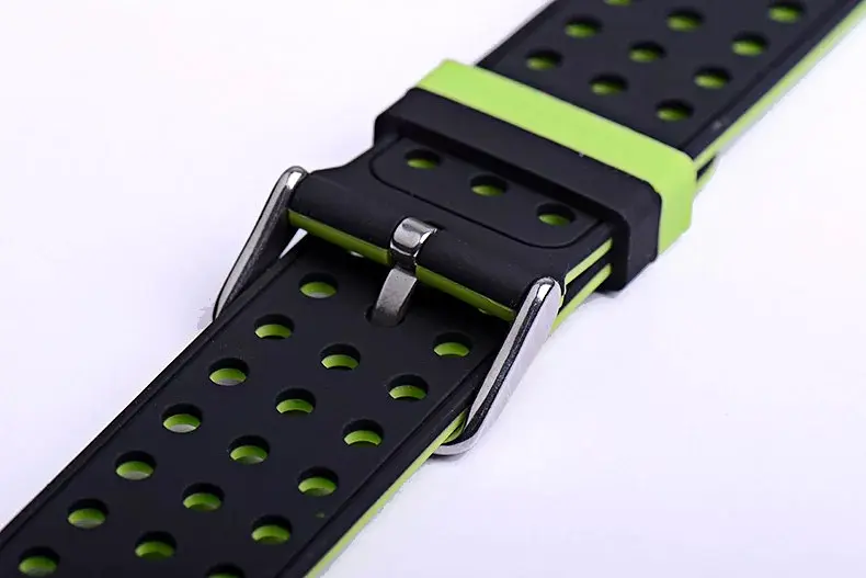 Подвійний ремінець Primo з перфорацією для Apple Watch 42 мм, 44 мм, 45 мм Black Green - фото 7