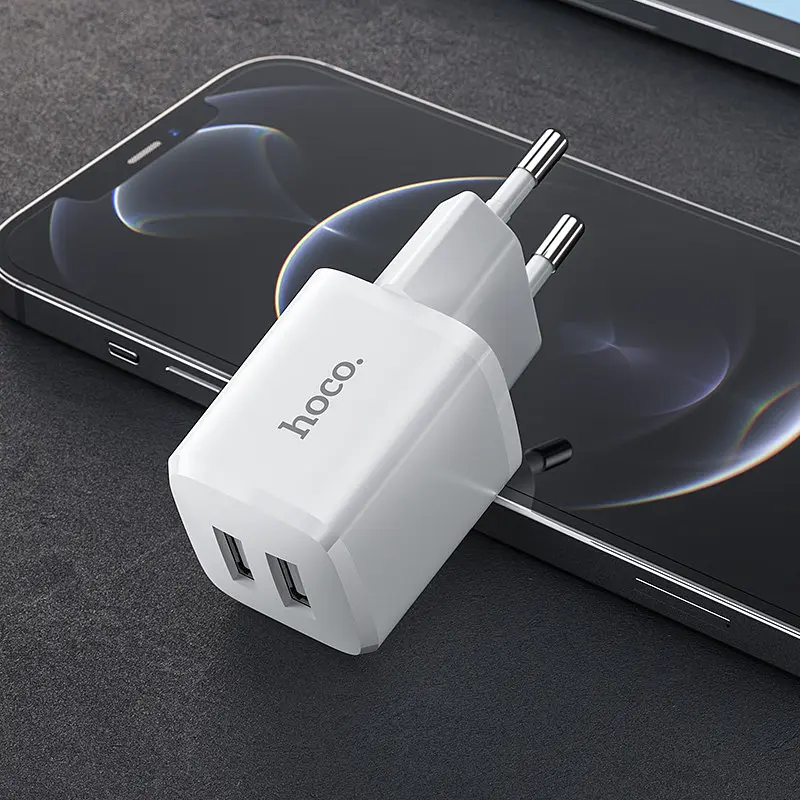 Зарядное устройство Hoco N8 Briar dual port charger set с кабелем Micro USB - 2USB белое - фото 5