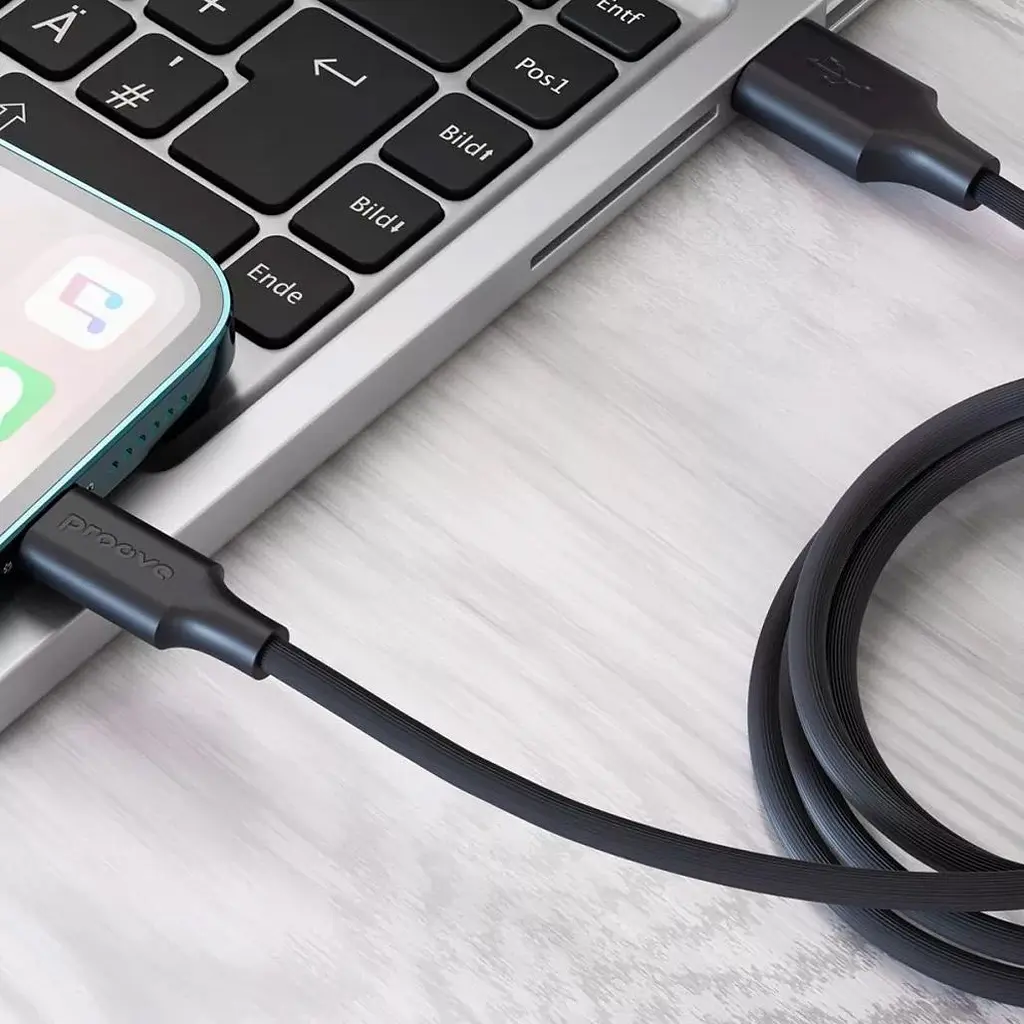 Кабель Proove Striped Silicone USB-A to Lightning 1m Black (CCSS00001101) [133335] - фото 3