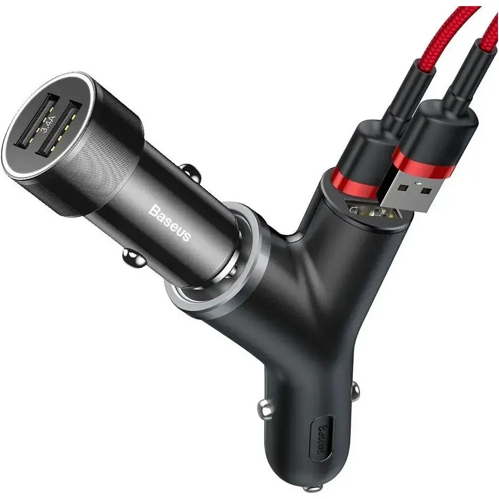 Автомобільний зарядний пристрій Baseus Y Type Car Charger Black (CCALL-YX01) [169696] - фото 5