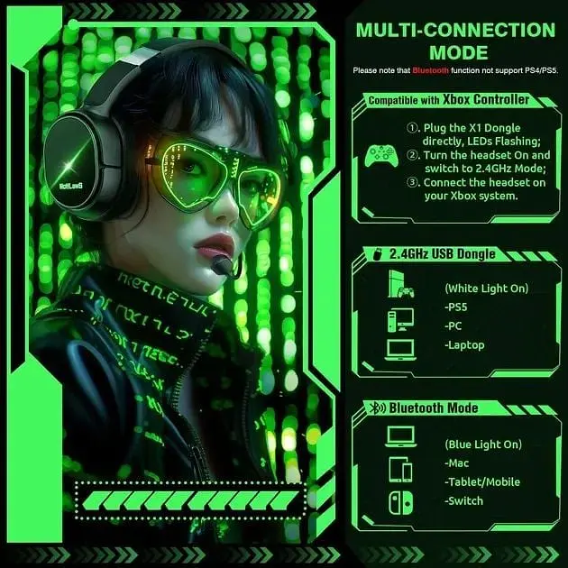 Бездротова ігрова гарнітура WolfLaws X1 для Xbox Series PS5 ПК - фото 6