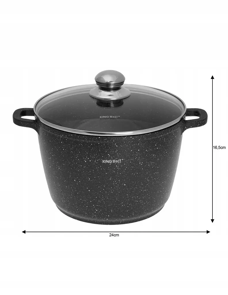 Каструля з мармуровим покриттям KingHoff KH-1598 24см 6.2л - фото 3