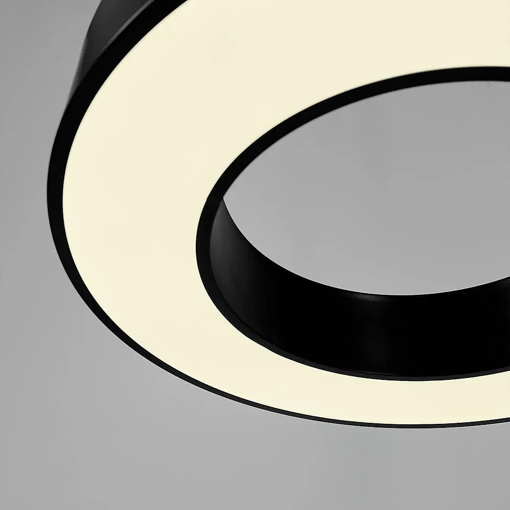 Потолочная черная LED люстра в форме кольца Ø 50х8 см Line F | Ст. MJ547-500 BK - фото 2