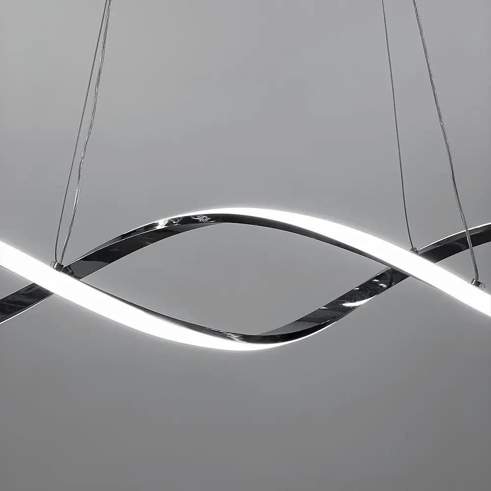 Удлиненная люстра Gemo Led в серебряном каркасе 100 см Line.F H 18L-1000 CH - фото 2